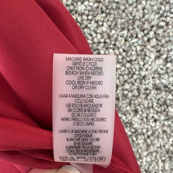 Calvin Klein Women's Satin Blouse Plus Size 2X Red Wrap Front V-Neck NWT $89 - Picture 13 of 15